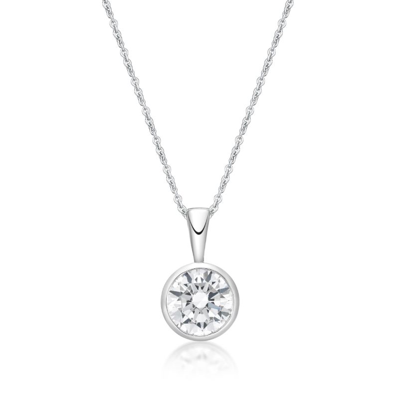 Picture of APRIL           , 5mm BEZEL PENDANT with CHAIN